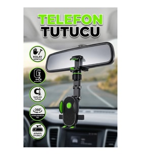 Dikiz Aynası Telefon Tutucu Ayarlanabilir Araç İçi Telefon Standı Çok Yönlü Kullanım
