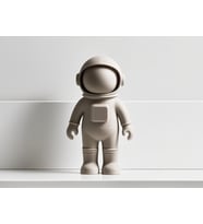 Astronot Oyuncak Beyaz PLA Doğal MAlzeme 13CM (Çok Renkli)