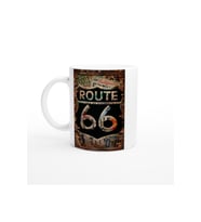 Tuğla Duvar Üzerinde Route 66 Baskılı Kupa Bardak