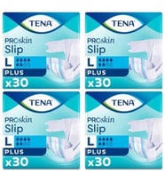 Tena Proskin Slip Plus 6 damla Büyük Boy Large Belbantlı Hasta Bezi 30'lu 4 paket / 120 adet