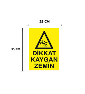Dikkat Kaygan Zemin Kişiselleştirilebilir Dekota Levha, 25x35, 20x30 (A4), 30x42 (A3) Cm Boyut Seçeneklerinde Levha + Yapışkan Bant