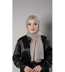 Vizon Pratik Hazır Geçmeli Tesettür Şal Örme Kumaş Taş Desenli 2118T_10