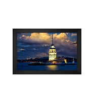 Kız Kulesi Motifli Kanvas Tablo 80 x 110 cm Siyah Çerçeve