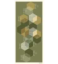 Geometrik Desen Pavia Seri Şal Eşarp Askısı ile Birlikte 90X200 cm Beyaz Haki Ye
