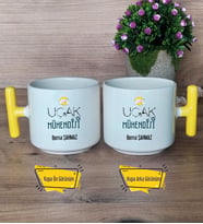 Uçak Mühendisi Kupa Bardak T Sarı Kulplu Mühendisler Günü Hediyesi