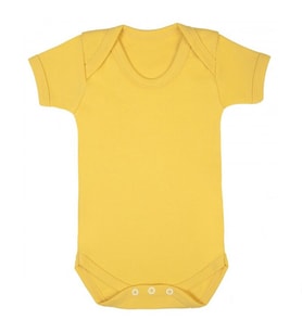 Sema Baby Prematüre Yarım Kol Penye Çıtçıtlı Badi - Sarı (Çok Renkli)