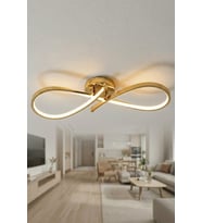 Noviro Ledli Plafonyer Avize - Oturma Odası, Salon Mutfak Uyumlu Avize (Gold)