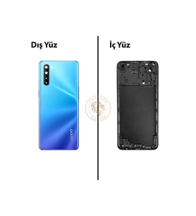 Oppo A91 Mavi Uyumlu Orta Kasa Full Kasa Kapak Gövde Housing