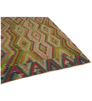 Kırmızı Kilim El Dokuma Geometrik Baklava Desenli Lüks Salon Kilimi Bordürlü Tasarım