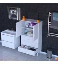 Modilayn İLKİM 85 x 138 x 32,5 cm' lik Kapak İçi Çift Raflı ve 3 Çekmeceli Düzen Harikası Dolap