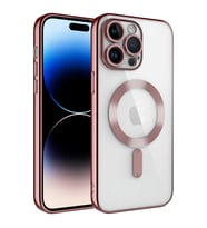 Lexroo iPhone 14 Pro Kılıf Kamera Korumalı M-safe Wireless Şarj Özellikli Demre Kılıf - Rose Gold