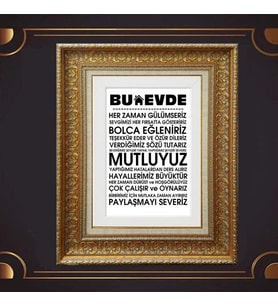 Gold Altın Kalın Çerçeveli Paspartulu Tablo c1480