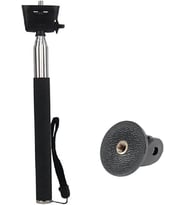 uzatılabilir alüminyum selfie Stick tek ayaklı sehpa tutucu için 1080p 4 K su geçirmez Sport Action kamera