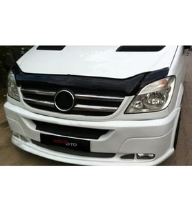 Mercedes Sprinter 2006 - 2013 Ön Kaput Koruyucu Rüzgarlığı Piano Black 3.2 mm Kalın Plastik