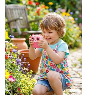 Çocuklar İçin Baskılı Mini Kamera 6 Kalem 5 Kağıt Rulosu Hediyeli Eğlenceli Fotoğraf Makinesi