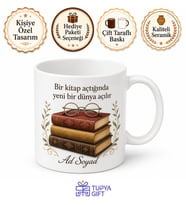 Ciltli Kitap Koleksiyoncusu Yazılı Kupa Bardak Kitap Severlere Özel Hediye