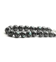 BlackCraft Oltu Taşı ve Turkuaz Firuze Spiral Desen Zaza Tespih