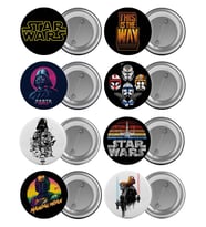 Star Wars Çanta Rozeti Seti 8 Adet En Büyük Boy 5.8cm İğneli Broş