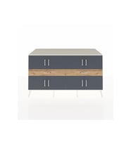 Kronos Konsol 4 Raflı 2 Çekmeceli 8 Kapaklı 176x59x99 Aytaşı-Antrasit/Çam