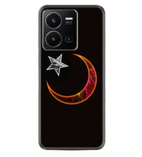 Vivo Y35 Kılıf Resimli Desenli Silikon Platinium Series Ay Yıldız 1884