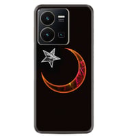 Vivo Y35 Kılıf Resimli Desenli Silikon Platinium Series Ay Yıldız 1884