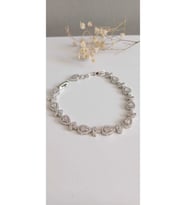 ÇELİK BİLEKLİK SAWOROVSKİ TAŞ KALP ÇELİK  CHARM TREND 316 L ÇELİK VİP BİLEKLİK 16 CM ANTİALERJİK