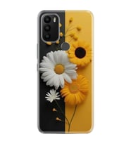 GM 21 Plus Kılıf HD Resim Baskılı Sarı Beyaz Çiçek StKd -044