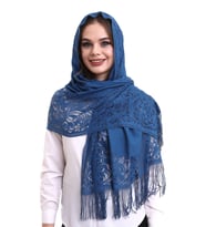 Narin Tül Şal Lacivert 60x160