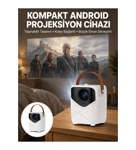 4K HD Ev Sinema Projektörü, Bluetooth, Kumandalı, Yeni Nesil, Yüksek Kalite