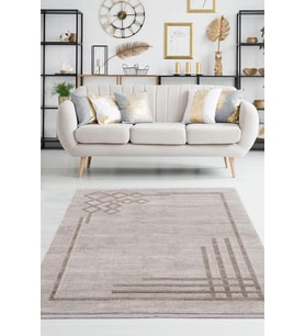 Breda Modern Salon ve Oturma Odası Halısı - Kahverengi