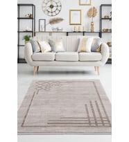 Breda Modern Salon ve Oturma Odası Halısı - Kahverengi