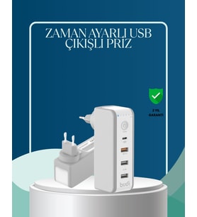 Northcity 30W Type C Şarj Cihazı Zamanlayıcılı Çok Portlu Tasarım - QC 3.0 Destekli Akıllı Şarj Ünitesi