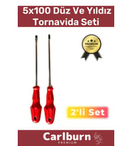 Premium Dayanıklı Hafif Taşınabilir Sağlam Ergonomik Vidalama Düz Yıldız 2'li Tornavida Seti 5x100