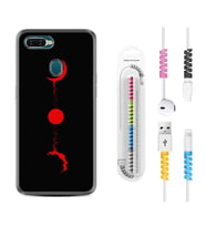 Oppo A5S A15 A16 A54 A55 A73 A74 Kılıf Kablo Koruma Spiral Silikon Red Moon 1710