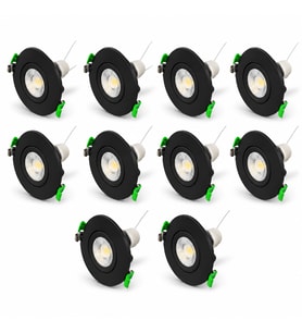 Siyah LED Spot Seti 10’lu Yuvarlak Kasa 4000K Doğal Beyaz GU10 Ampul Dahil Tak Çalıştır 6,5cm Gömme Tavan Spotu