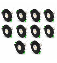 Siyah LED Spot Seti 10’lu Yuvarlak Kasa 4000K Doğal Beyaz GU10 Ampul Dahil Tak Çalıştır 6,5cm Gömme Tavan Spotu