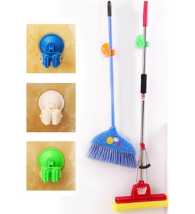 Vantuzlu Fırça Ve Mop Tutucu Askı 2 Adet