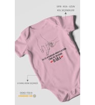 Babaya Özel Baskılı Bebek Zıbını – Çıtçıtlı Body 8 Renk  %100 Pamuk Kısa Kol (Koyu Pembe)