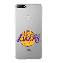 Huawei Y7 2018 Uyumlu Kapak LA Lakers Tasarımlı Şeffaf Silikon Kılıf
