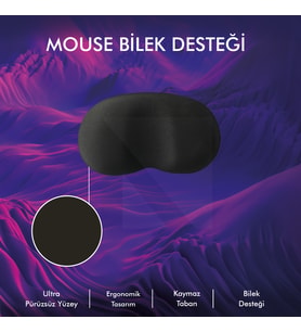 MP03 - Memory Mouse Bilek Destek Pedi  Yumuşak, Ergonomik, Fare Önü El Bileği Dinlendirme Pedi