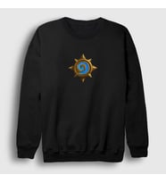 Presmono Unisex Siyah Hearthstone Warcraft Oyun Logo Sweatshirt 421401tt