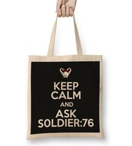 Keep Calm And Ask Soldier 76 Overwatch Bez Çanta Uzun Saplı