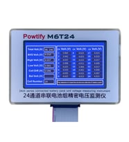 Powtify M6T24 24S Kanallı Yüksek Hassasiyetli Lityum Batarya Gerçek Zamanlı Voltaj Analizörü