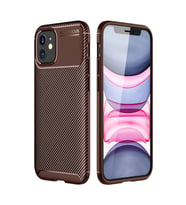 Apple İphone 12 Mini Kılıf Auto Focus Karbon Kapak - Kahverengi