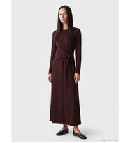 LCW EVERYDAY Bordo Soft Touch Beli Bağlamalı Elbise