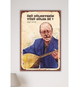 Aşık Veysel , Duygusal Sözlü MDF Tablo 30x20 cm 3mm MDF UV Baskı Duvar Dekoru