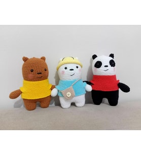 We Bare Bears Ayıcık Seti Amigurumi Organik Oyuncak