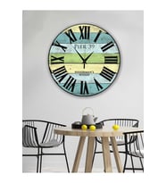 BİLGE LAZER Retro Tasarımlı Duvar Saati 35x35 Cm (Desenli)