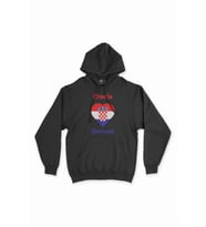 Dubrovnik Hırvatistan Bayraklı Kalpli Siyah Sweatshirt Hoodie