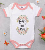 BK Kids Kişiye Özel Pembe Bebek Body Zıbın - Model 105